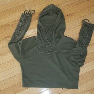 Cropped Pullover, Army Green Small